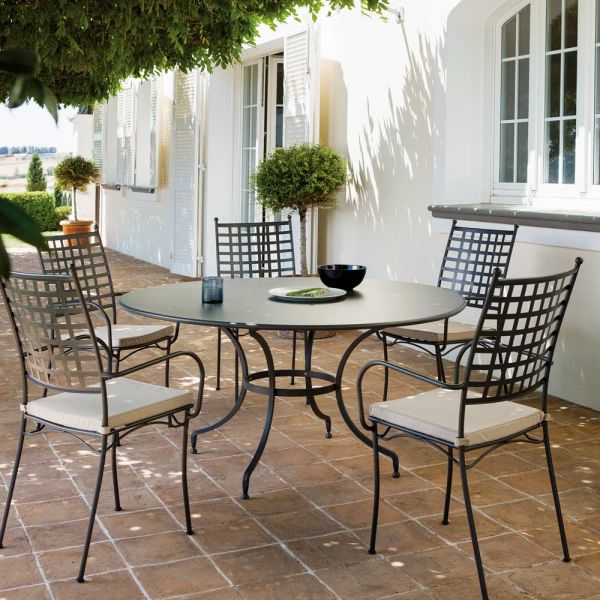 Runder gartentisch aus verzinktem stahl made in italy - sibo