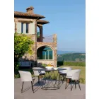 Runder moderner Tisch im Freien aus lackiertem Metall Made in Italy - Ibra Viadurini