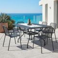 180 cm langer Gartentisch aus Metallgeflecht, hergestellt in Italien - Lirion