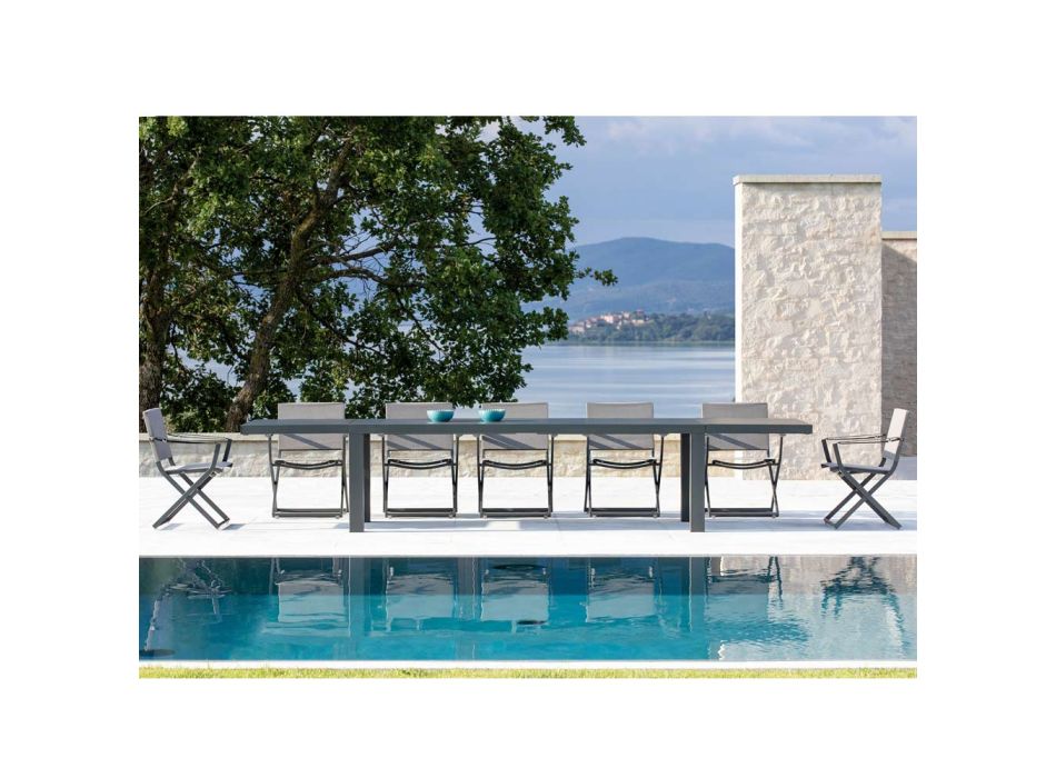 Gartentisch ausziehbar auf 400 cm aus Stahl, hergestellt in Italien – Selvaggia Viadurini