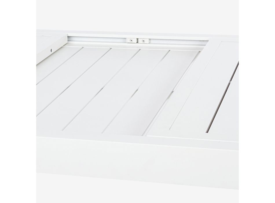 Ausziehbarer Gartentisch bis 240 cm in weißem oder taupefarbenem Aluminium – Franz Viadurini