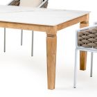 Gartentisch mit 4 Stühlen aus Aluminium und Flechten - Artes Viadurini