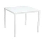 Gartentisch mit Struktur aus lackiertem Aluminium und Glasplatte - Salim Viadurini