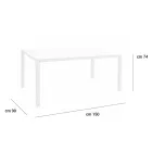 Gartentisch mit Struktur aus lackiertem Aluminium und Glasplatte - Salim Viadurini