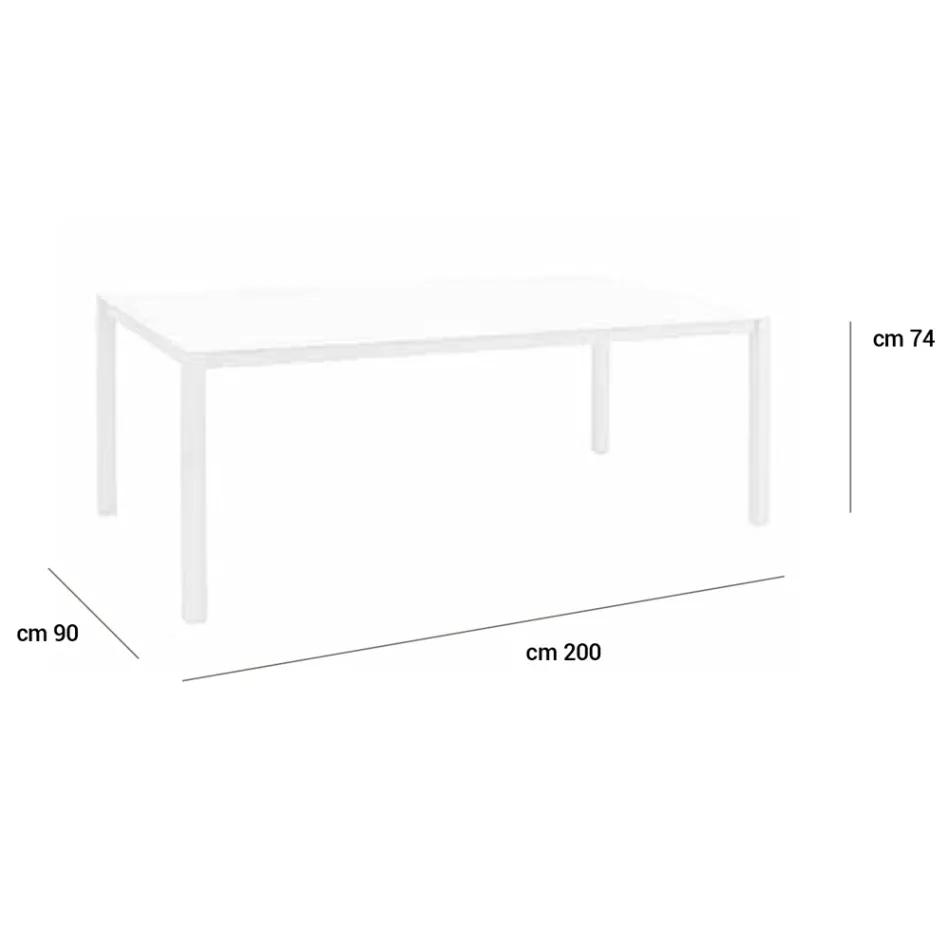 Gartentisch mit Struktur aus lackiertem Aluminium und Glasplatte - Salim Viadurini