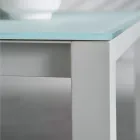 Gartentisch mit Struktur aus lackiertem Aluminium und Glasplatte - Salim Viadurini