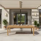 Gartentisch mit Struktur aus gebürstetem Naturteak - Artes Viadurini