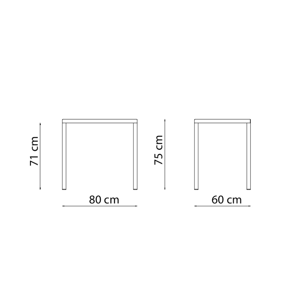 Rechteckiger Gartentisch aus verzinktem Stahl Made in Italy - Azul Viadurini