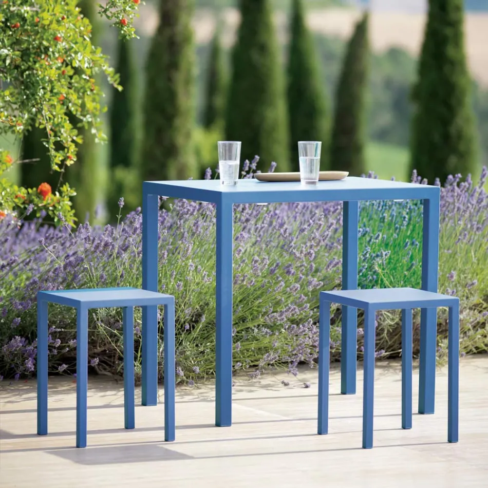 Rechteckiger Gartentisch aus verzinktem Stahl Made in Italy - Azul Viadurini