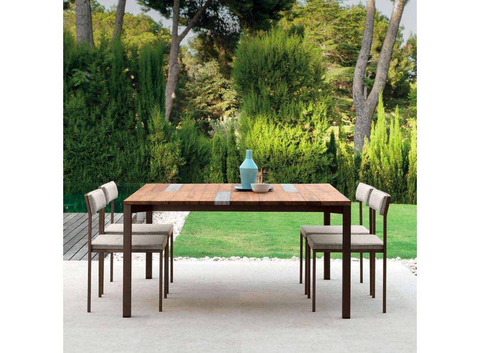 Casilda Talenti Gartentisch aus Holz und Edelstahl 150x150 cm