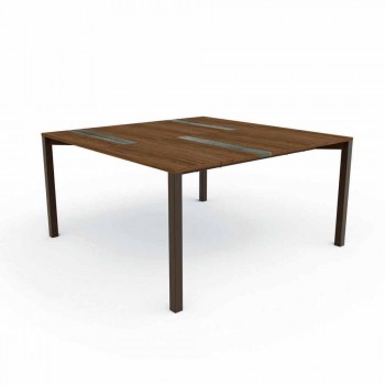 Casilda Talenti Gartentisch aus Holz und Edelstahl 150x150 cm