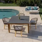 Gartentisch aus natürlichem Teakholz und Keramikplatte - Artes Viadurini