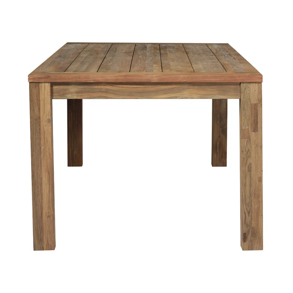 Rechteckiger Gartentisch aus recyceltem Teakholz - Elianto  Viadurini