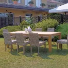 Rechteckiger Gartentisch aus recyceltem Teakholz - Elianto  Viadurini