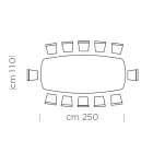 Luxuriöser fassförmiger Esstisch aus Fenix und Stahl, hergestellt in Italien – Settimmio Viadurini