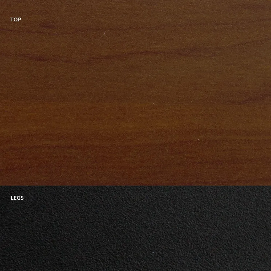 Tonnenförmiger Esstisch aus Laminat in Holzoptik, hergestellt in Italien – Cave Viadurini