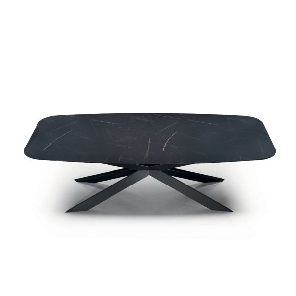 Esstisch in tonnenform aus laminat in marmoroptik made in italy - grotta