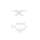 Tonnenförmiger Esstisch aus Glas und Stahl, hergestellt in Italien – Cave Viadurini