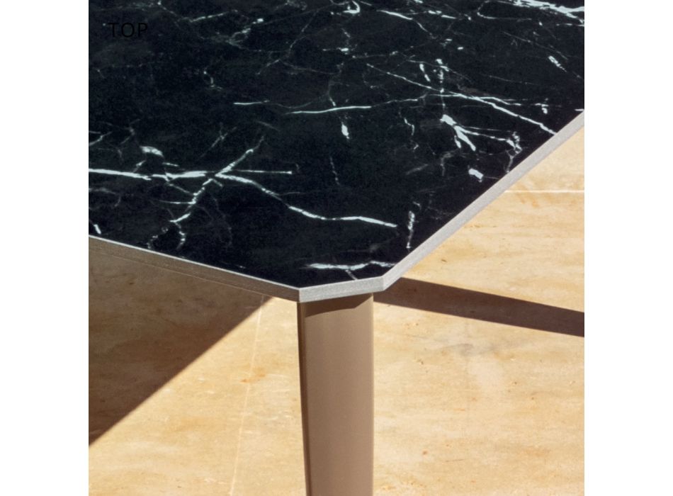 Ausziehbarer Esstisch im Freien 318 cm aus Aluminium und Steinzeug - Filomena