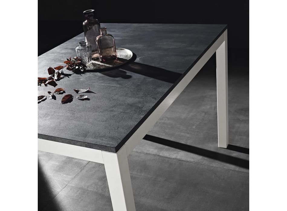 Esstisch aus Metall auf 180 cm ausziehbar Made in Italy - Beatrise Viadurini