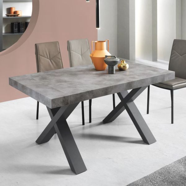 Esstisch ausziehbar auf 260 cm moderne betonoptik - lenova