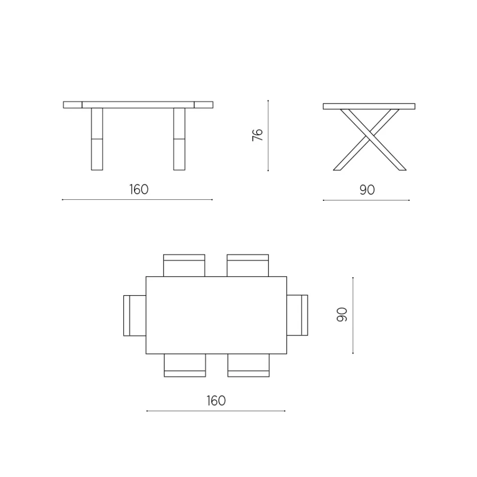 Esstisch ausziehbar auf 260 cm Holzoptik Made in Italy - Lenova Viadurini