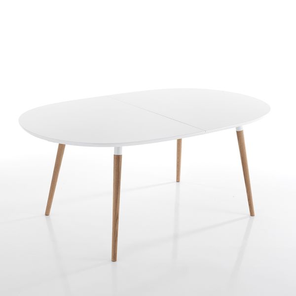 Ausziehbarer esstisch bis 270 cm in mdf und massivholz - maurizio
