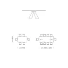 Ausziehbarer Esstisch auf 300 cm aus HPL-Laminat, hergestellt in Italien – Dalmatiner Viadurini