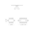Ausziehbarer Esstisch auf 300 cm aus HPL-Laminat, hergestellt in Italien – Dalmatiner Viadurini