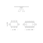 Ausziehbarer Esstisch auf 300 cm aus HPL-Laminat, hergestellt in Italien – Dalmatiner Viadurini