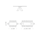 Ausziehbarer Esstisch auf 300 cm aus HPL-Laminat, hergestellt in Italien – Dalmatiner Viadurini