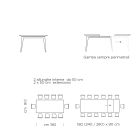 Ausziehbarer Esstisch auf 310 cm aus Laminat, hergestellt in Italien – Siebziger Viadurini