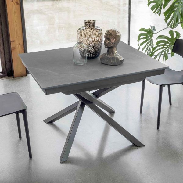 Ausziehbarer esstisch mit metallrahmen made in italy - elastic