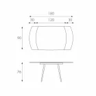 Ausziehbarer Esstisch mit Japan New Glasplatte Viadurini