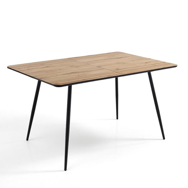 Ausziehbarer esstisch bis zu 160 cm aus mdf und schwarzem metall - crumiro
