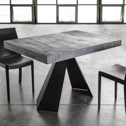 Ausziehbarer Esstisch Bis zu 220 cm mit Melaminplatte - Amiro Viadurini