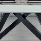Ausziehbarer Esstisch bis 278 cm aus Glas, hergestellt in Italien – Settimmio Viadurini