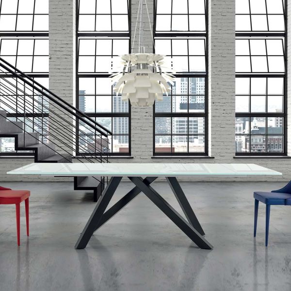 Esstisch ausziehbar bis 300 cm aus glas made in italy – settimmio