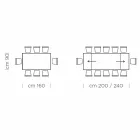 Ausziehbarer Esstisch bis 300 cm aus Laminat, hergestellt in Italien – Settimmio Viadurini