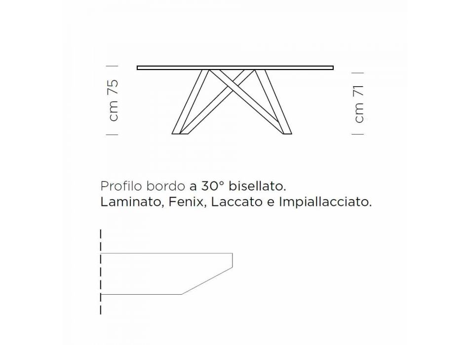 Ausziehbarer Esstisch bis 300 cm aus Laminat, hergestellt in Italien – Settimmio Viadurini