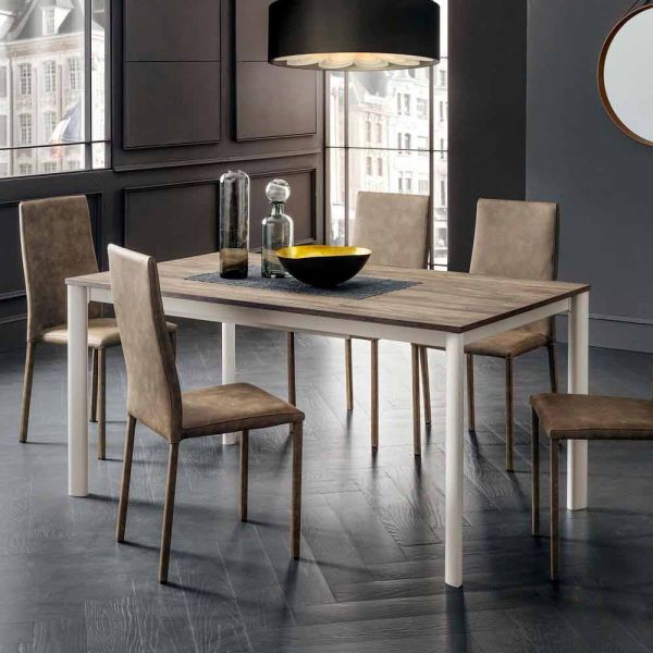 Ausziehbarer esstisch bis zu 334 cm holzoptik made in italy - maltesisch