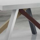 Ausziehbarer Esstisch bis zu 450 cm aus Laminat, hergestellt in Italien – Salentino Viadurini