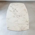 Ausziehbarer Esstisch mit Keramik- und Metallgestell – Indira Viadurini