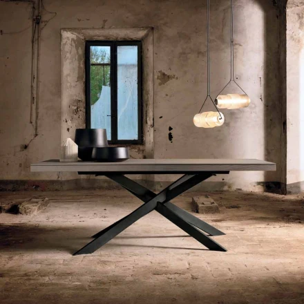 Ausziehbarer Esstisch aus Eichenholz L315cm made Italy Oncino Viadurini