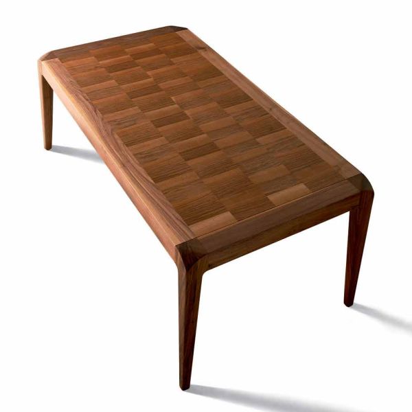 Ausziehbarer esstisch, natürliches nussholz, modernes design sanni