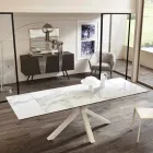 Ausziehbarer Glaskeramik-Esstisch, l.160 / 240xp.90 cm, Bacco Viadurini