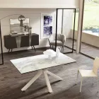 Ausziehbarer Glaskeramik-Esstisch, l.160 / 240xp.90 cm, Bacco Viadurini