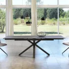 Ausziehbarer Glaskeramik-Esstisch, l.160 / 240xp.90 cm, Bacco Viadurini