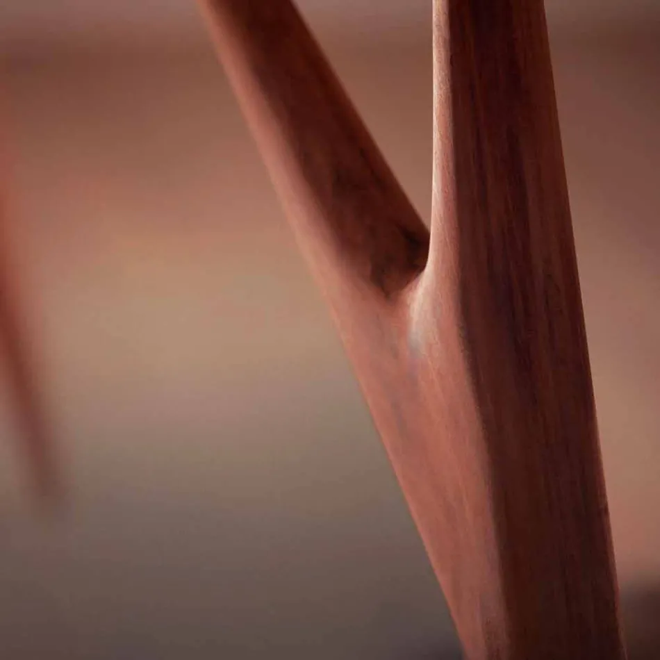 Handgefertigter Esstisch aus HPL und massivem Mahagoni Made in Italy - Eiche Viadurini