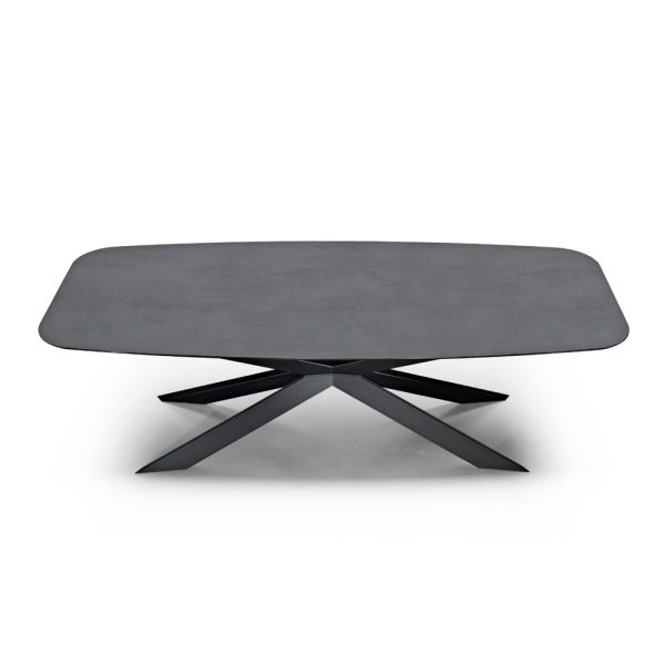 Esstisch mit barrel top in hpl laminat made in italy - grotta